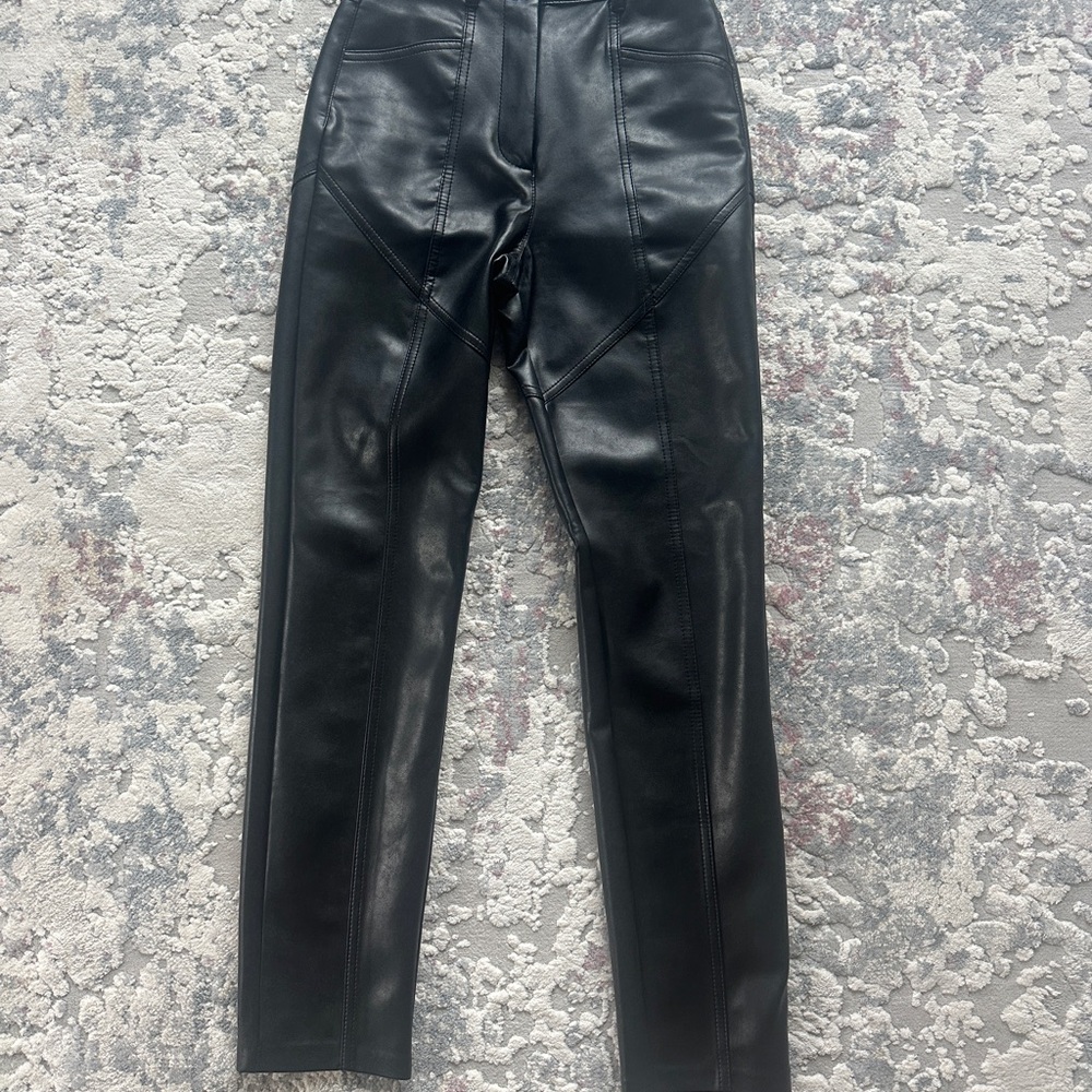 Wilfred Black Faux Leather Trousers